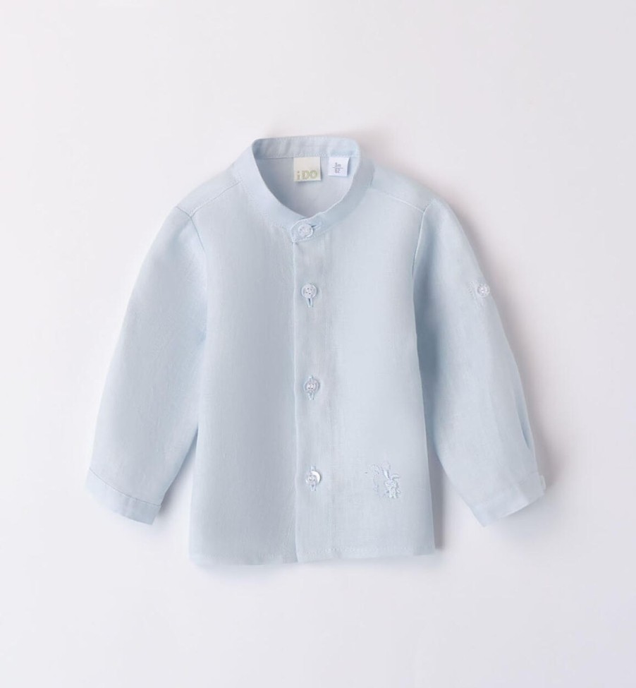 Bambino iDO | Camicia Coreana Neonato In Lino