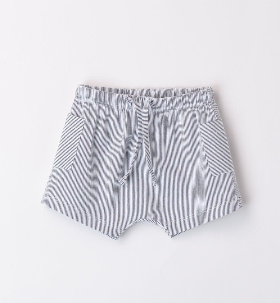 Bambino iDO | Pantalone Corto A Righe Per Bimbo