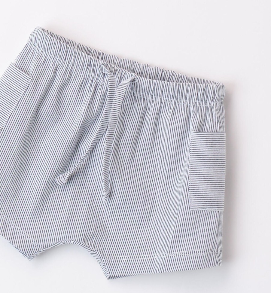 Bambino iDO | Pantalone Corto A Righe Per Bimbo