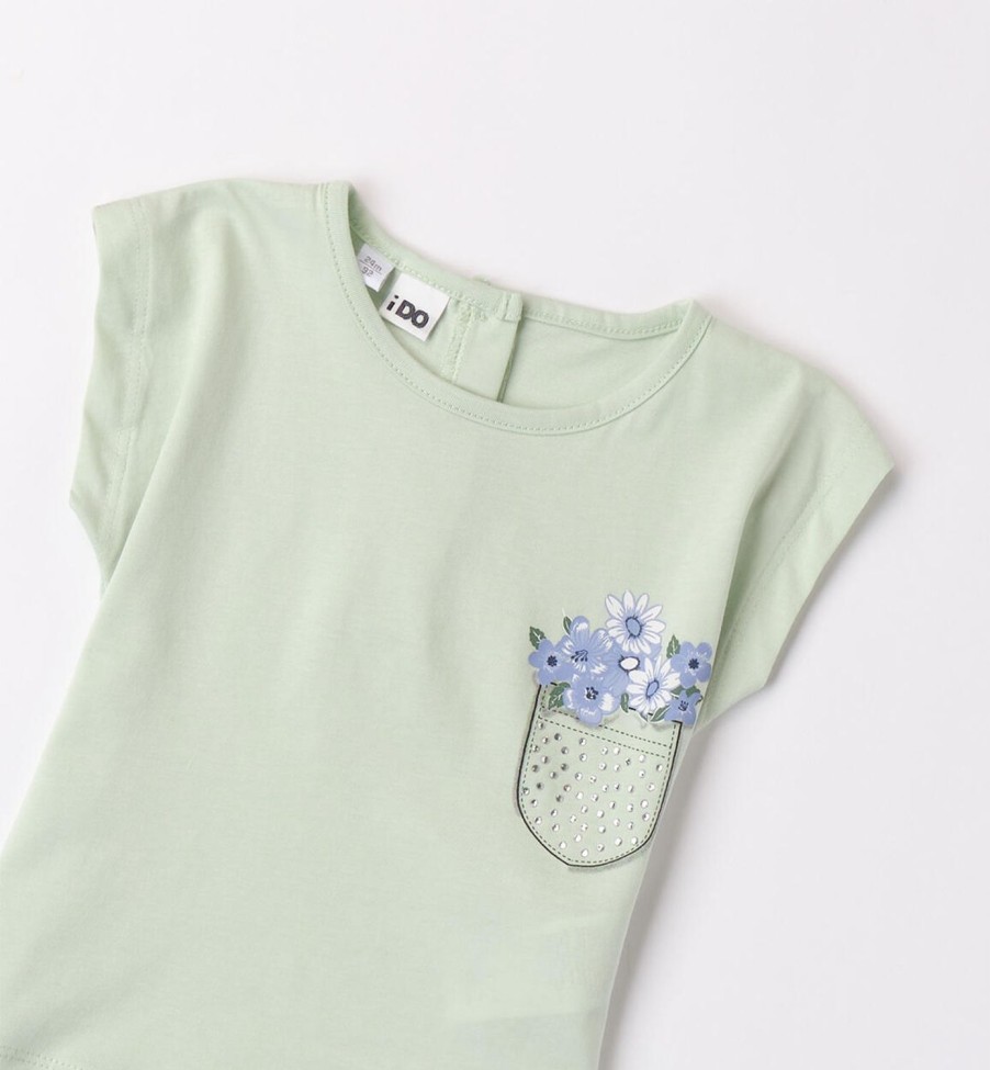 Bambina iDO | T-Shirt Verde Per Bambina